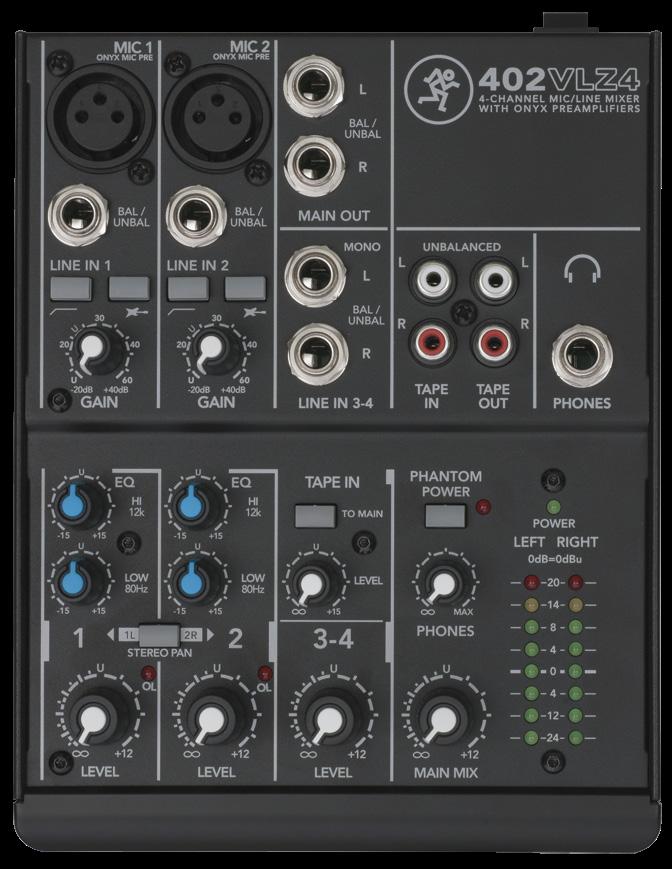402VZ4 The 4-channel 402VZ4 features our flagship Onyx mic preamps in an ultra-compact design that is an industry-leading performer ideal for professional low-input applications.