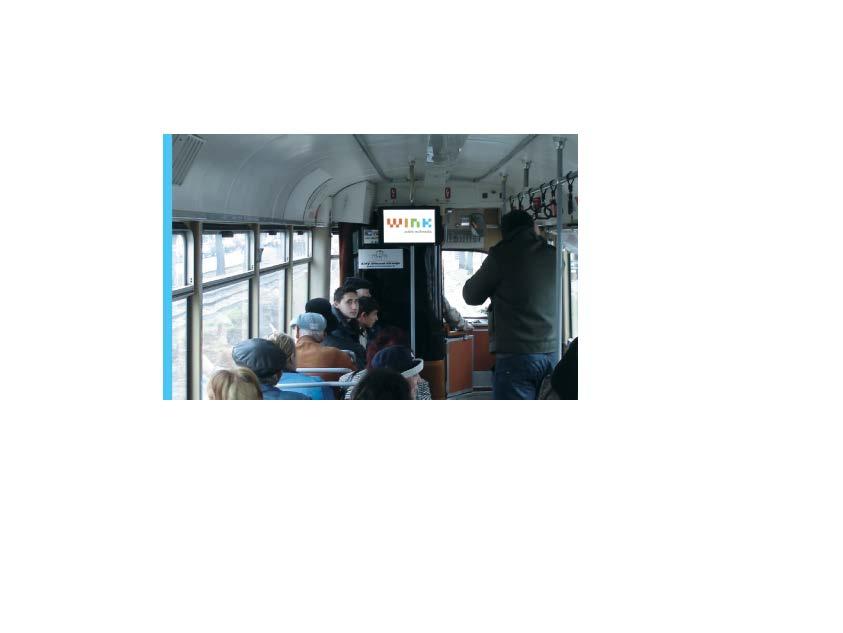 Bucureşti Wink Digital Signage partners 500 digital displays in 500 buses GPS trigger over 15.210.000 passengers every month daily reach: over 507.