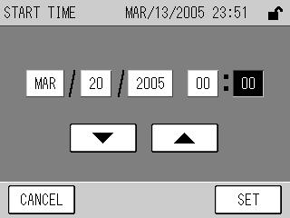 4 CALIBRATION START TIME Set the time for starting the next AIC sequence. Pressing the displayed START TIME setting will display the START TIME screen. Fig.