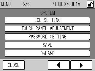 6 FUNCTIONALITIES 6.6 System Menu Fig. 71 MENU/SYSTEM screen The buttons allow you to perform the following operations. [LCD SETTING]: Displays the LCD SETTING screen (Fig. 72 on page 58).