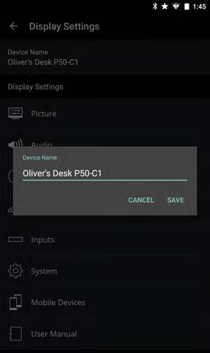 To change your SmartCast device name: From the Display Settings menu,
