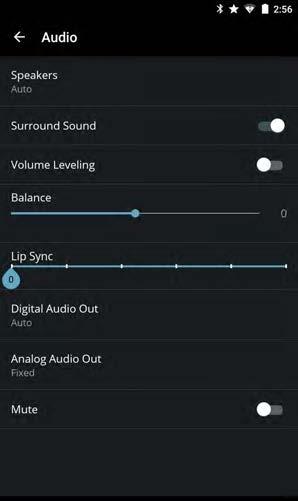 ADJUSTING AUDIO SETTINGS To access the Audio settings menu: From the Display Settings menu, tap on Audio.