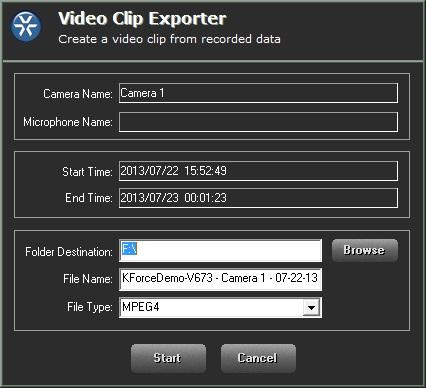 Creating Video Clips You can create a short video using the various video formats from a selected playback segment, which can then be viewed using Windows Media Player.