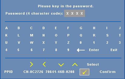 2 If you have entered incorrect password, you will be given another 2 chances. After the three invalid attempts, the projector will automatically turn off.