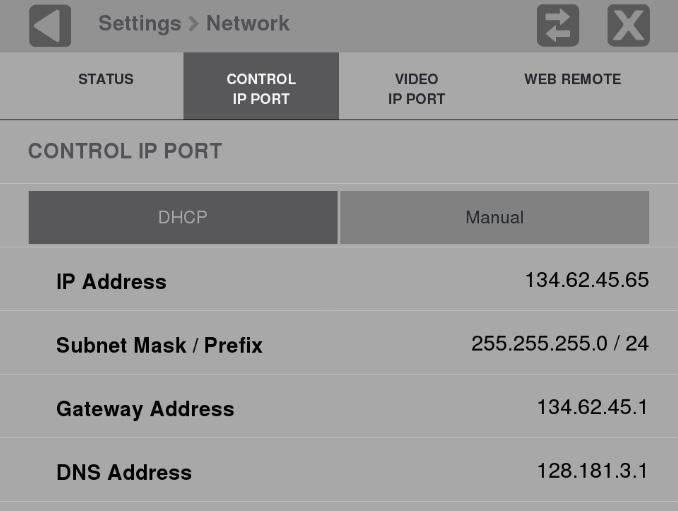 Getting started Connecting to a network To allow network access to the instrument, you must set the IP address. Network addresses can be assigned either automatically (DHCP) or manually.