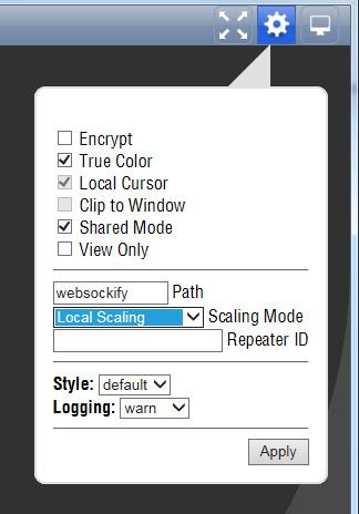 5. In the Settings dialog, use the Scaling Mode drop-down list to select