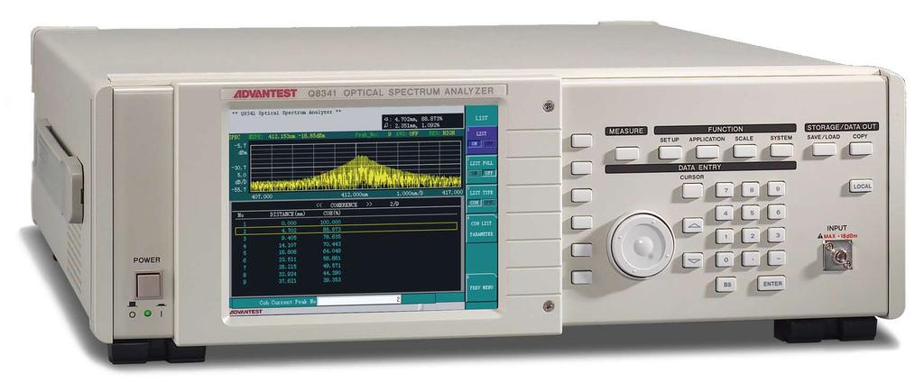 OPTICAL MEASUREMENTS Spectrum analyzers Optical Spectrum Analyzer Q8341 from Advantest Fast and precise testing of laser diodes In the coming years, the DVD market in particular will experience