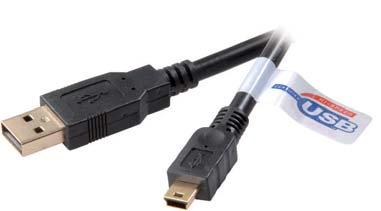 <-> USB type mini B plug - For connecting the PC / laptop to periphery devices, e.g. HUBs, digital cameras, MP3 players, with a mini USB connection - A special feature is the ferrite core to prevent interference - Certified in line with the USB 2.