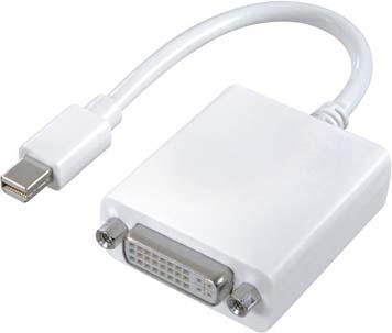 1m Mini Display Port / VGA adapter, white Mini DP plug - VGA socket - Short adapter to connect Mini DisplayPort sockets to existing VGA connections - High quality shielding With the aid of this