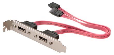 - 2 external SATA connection ports - Each with 50 cm SATA cable with L-type plug CC I 09 A EDP-No. 45459 ctn qty. 5 / 0.