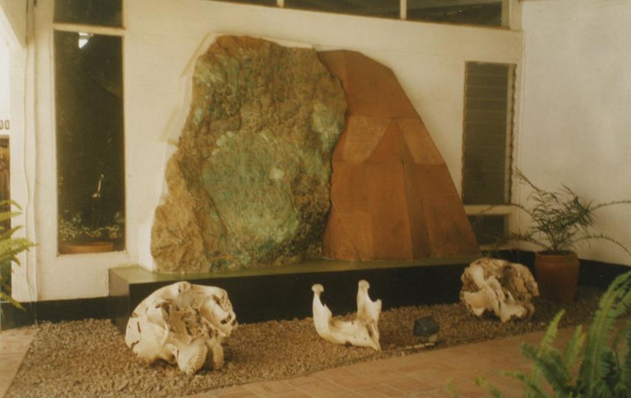 Photo 53: Display of malachite and copper, with skulls in foreground Photo 54: The museum is sponsored by Mr. and Mrs.