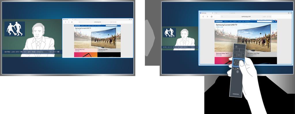 Displaying Multiple Screens You can surf the web or run an app while
