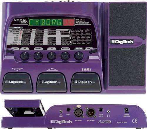 1x Digitech Vocal 300 - vocal effects box The Digitech Vocal 300 is a Vocal Effects Processor with a built-in expression pedal.