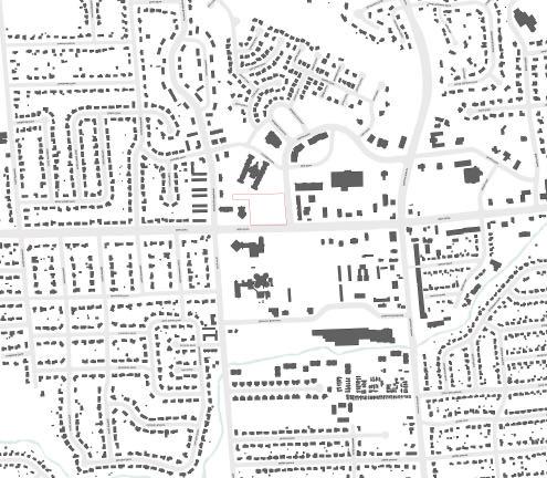 Figure - Ground diagram of the downtown area of the City of Fairfield This building site is located near the middle of the city close to several municipal building structures.