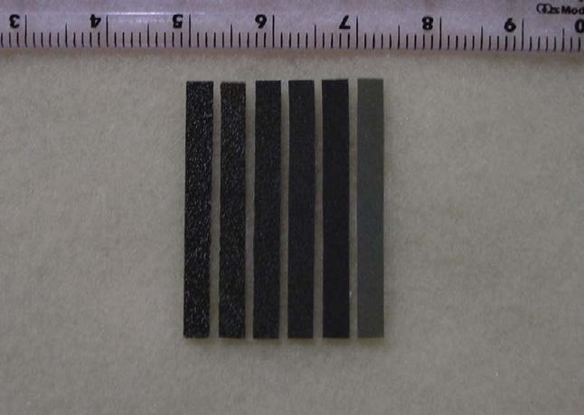 () Photograph of the water sandpaper used, an extra fine silicon carbide sandpaper. The number 320 (arrows) refers to the size of the grit (CMI standard), representing the average particle size of 0.