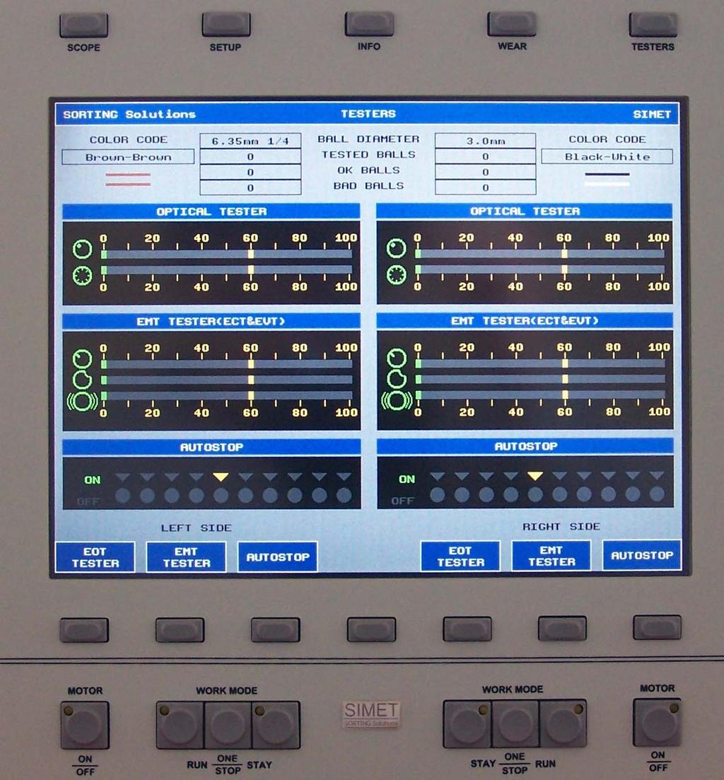 5. CONTROL For the control the main functions of the machine we use push-buttons on the front display.
