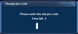 -32- You have to enter the new pincode twice to ensure you didn t make any typing errors. You now will be prompted to enter the old pincode and afterwards the new one.