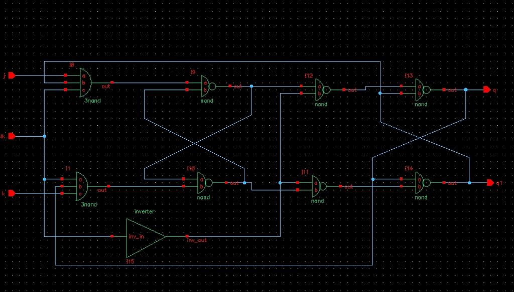 The T Flip Flop Composer Schematic This was the schematic used in the design of the