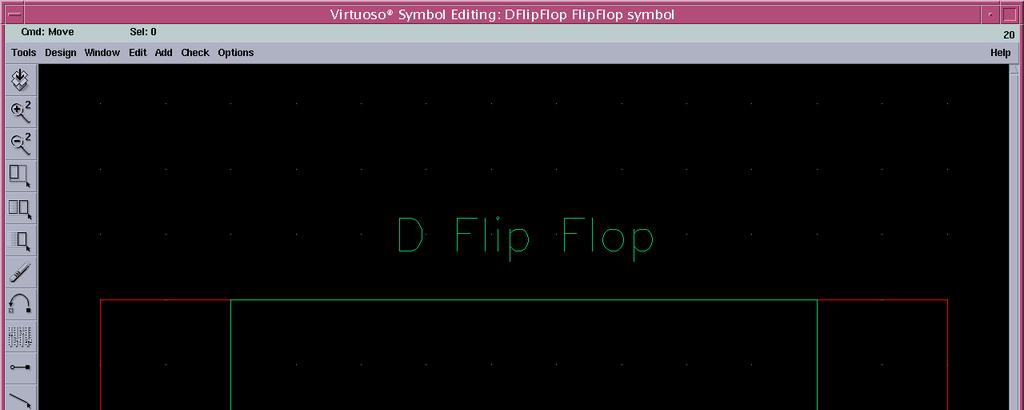 Figure 8: Generated symbol of the designed D Flip-Flop This next particular