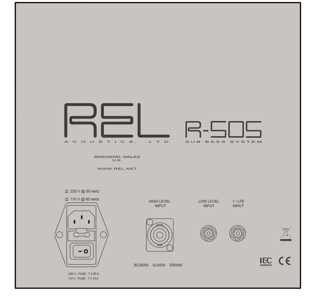 Control Features of REL R-Series 1. Volume Control for HI/LO input 6.