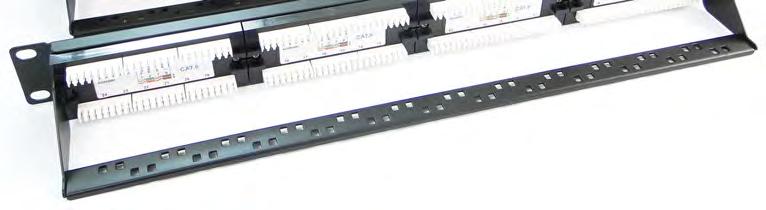 The structure of each port of this patch panel is same which makes sure that the performance of each port is consistent. Combined cable management bar.
