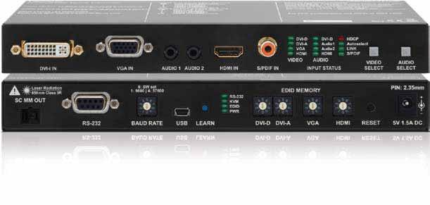 Analog/digital Video and Audio Extension over Multimode Fiber Part No: 9151 0020 Highlight Features Lightware s UMX-OPT-TX150R is an all-round, universal video and audio transmitter for ever-changing