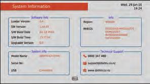 MENU INFORMATION MENU INFORMATION 8. System Info The System Info sub-menu provides you with relevant information regarding your unit.