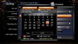 Schedule Type: Press keys to select Rec or Play. Schedule Start Time: Press OK key to display calendar window. Set schedule start date and time according to screen information.