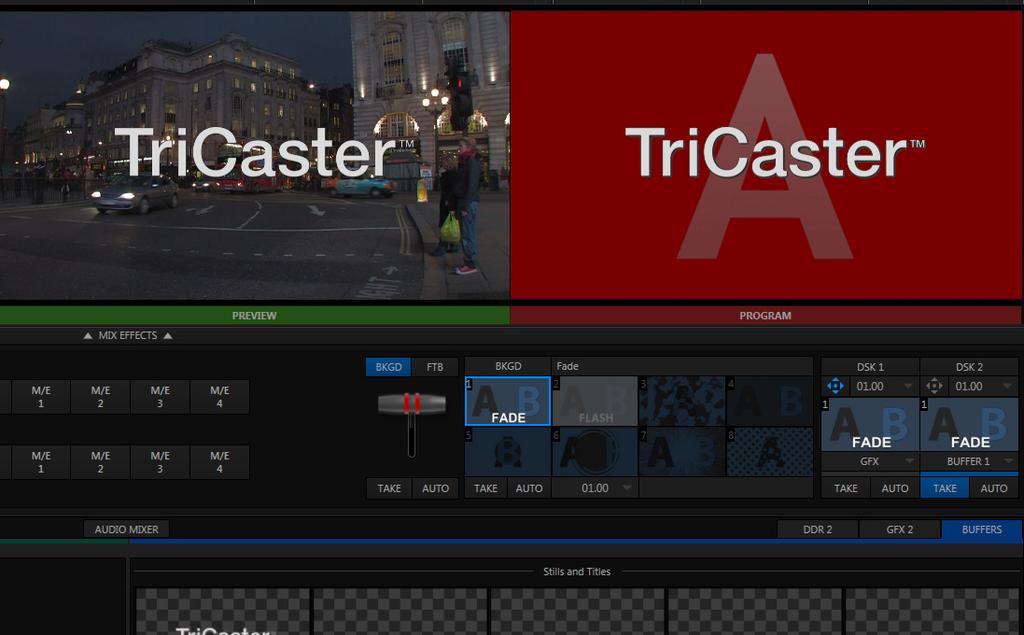 TriCaster Mini Go Make Your Show Guide 28 You have your first buffer loaded (if you want, you can go ahead and load additional buffers by clicking on their individual thumbnails and repeating the
