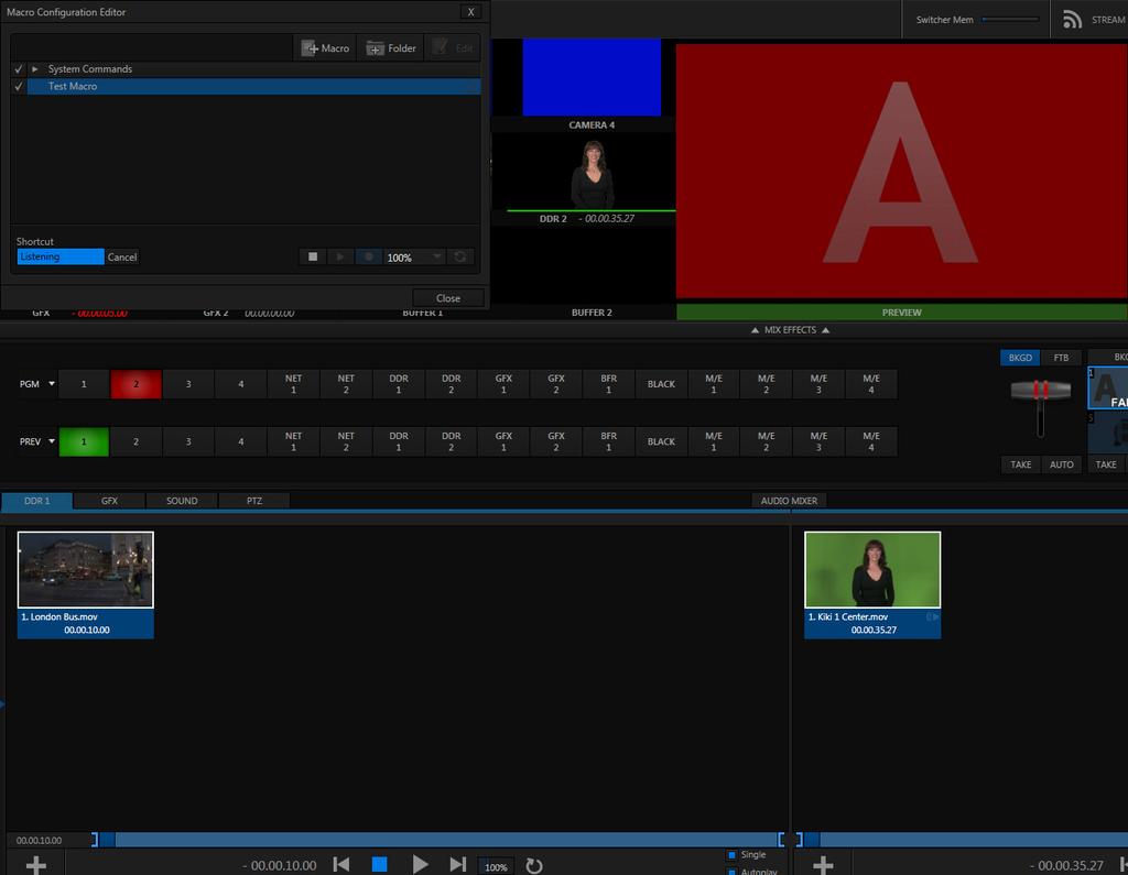 performed by TriCaster automatically in the exact order and amount of time it took you to do it.