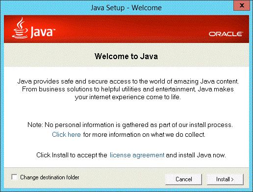 To install a client delegate server using a web browser 5620 SAM 5650 CPAM Figure 33 Java Setup
