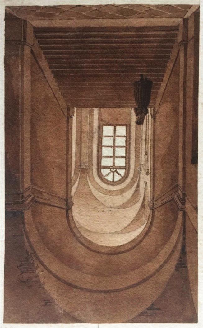 Weekly Transmission 24 10 Thursday 16 June 2016. ATTR. À LOUIS BENOIS (1796-1873), Dark silhouette on a staircase, Rome, 1821.