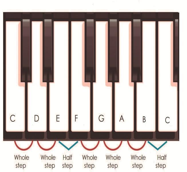 INTERVALS I An interval in music is the distance between two notes. A half step is the smallest distance between two keys on the piano. It is also the smallest interval commonly used in western music.