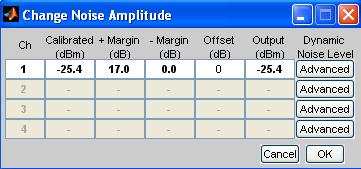 5.5.3 Change Noise Amplitude The Change Noise Amplitude feature is used to offset the current Crosstalk output for one or more channels.