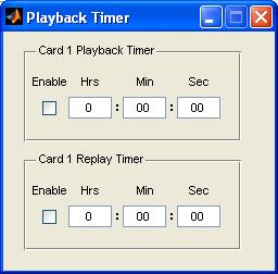 5.5.4 Set Noise Playback and Replay Time To set the noise playback and replay time for a given card, click the icon. The Playback Timer dialogue window appears.