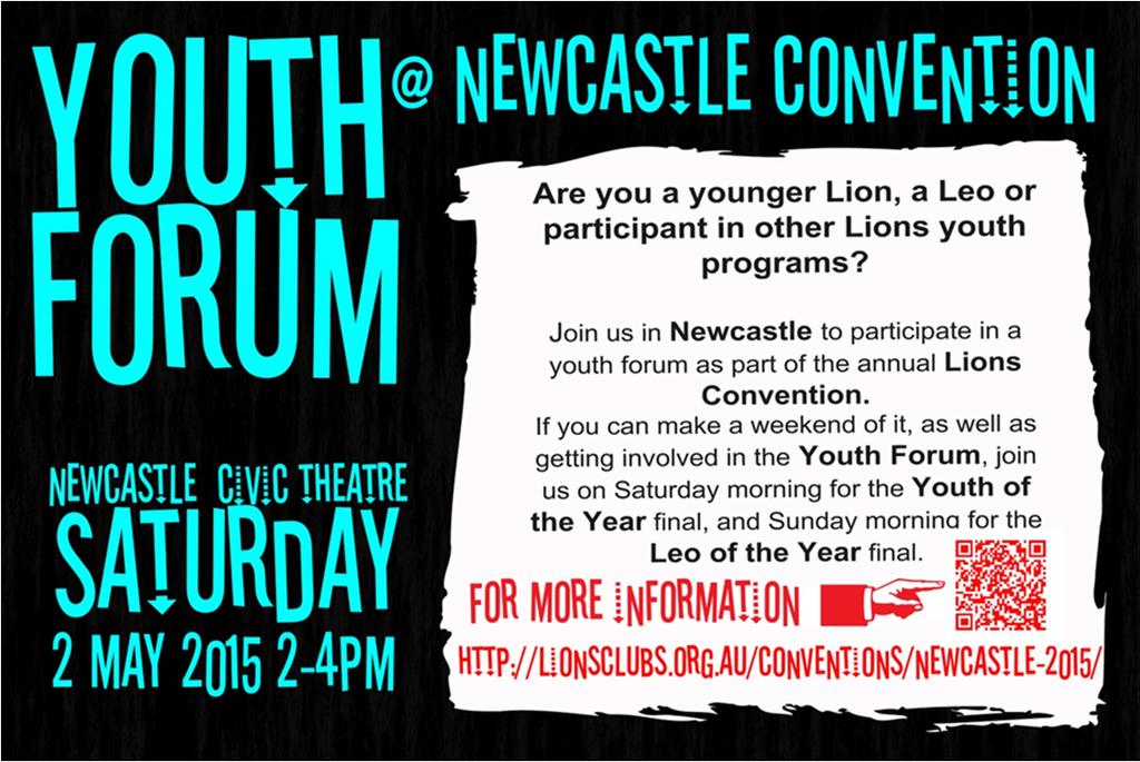 Saturday 2 May 2015 Start Activity 2:00 PM 2:05 PM 2:35 PM 4:00 PM 4:30 PM 5:00 PM 6:30 PM 6:00 PM Convenor/Venue Key Note Address LCIF Chair Barry Palmer AM Vote of Thanks Youth Forum Questions and