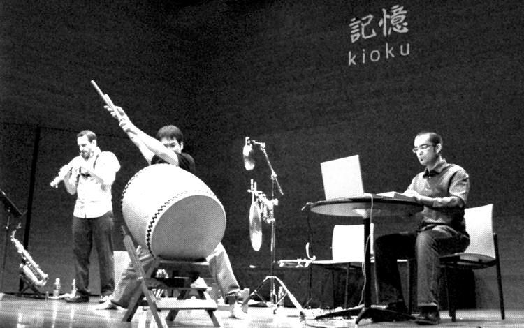 1.14. KIOKU Trio of taiko and percussion, alto sax, and live electronics, from 2006 to the present Deploy east-asian traditional and folk songs in a free-jazz inspired context Led to the development