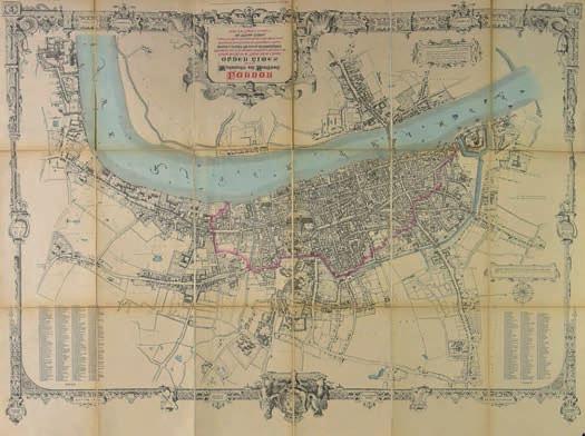 in the Reign of Henry VIII, before the Dissolution of Monasteries, published Bell and Daldy, 1855, large folding map, sectionalised and laid on linen, contemporary outline colouring, elaborate