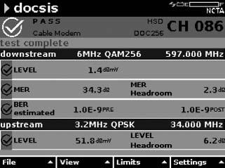 DOCSIS Service Testing The DSAM has a built-in cable modem capable of performing quick and accurate DOCSIS RF and IP testing.