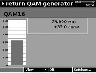 An MER test will indicate that an issue exists, but with the patented JDSU QAM Ingress mode on DSAM models 2600, 3600, and 6000, the technician can inspect what is actually going on beneath the