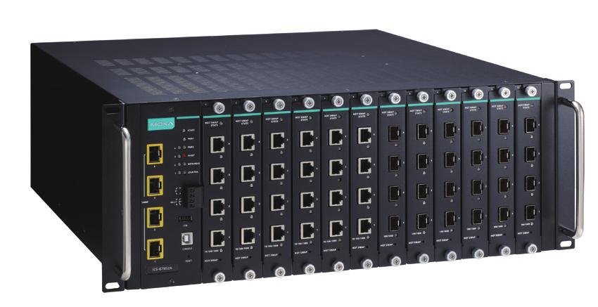 ICS-G7748A/G7750A/G7752A/ G7848A/G7850A/G7852A Series 48G/48G+2 10GbE/48G+4 10GbE-port Layer 2/Layer 3 full Gigabit modular managed Ethernet switches Up to 48 Gigabit Ethernet ports plus 4 10G