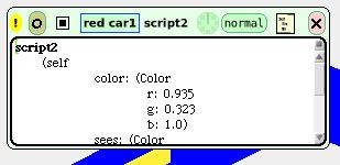 The pink bumper is: r: 0.871 g: 0.226 b: 1.0 If you managed to select a color by eye that was different by even one digit then the test statement would not operate in the script.