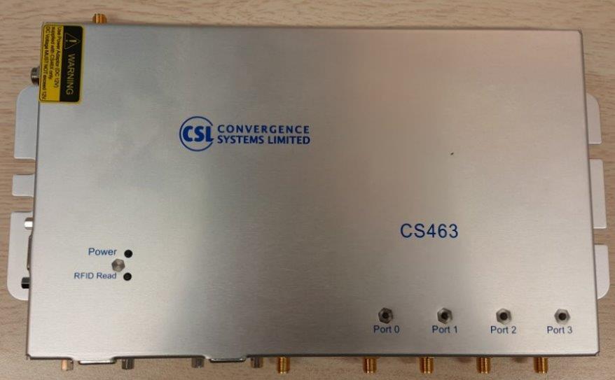 4 Introduction 4.1 Basic Hardware The CSL CS463-2 handheld RFID Reader is an EPCglobal Class 1 Gen 2 handheld reader product. Below is the top view of the CS468-2 4-port reader.