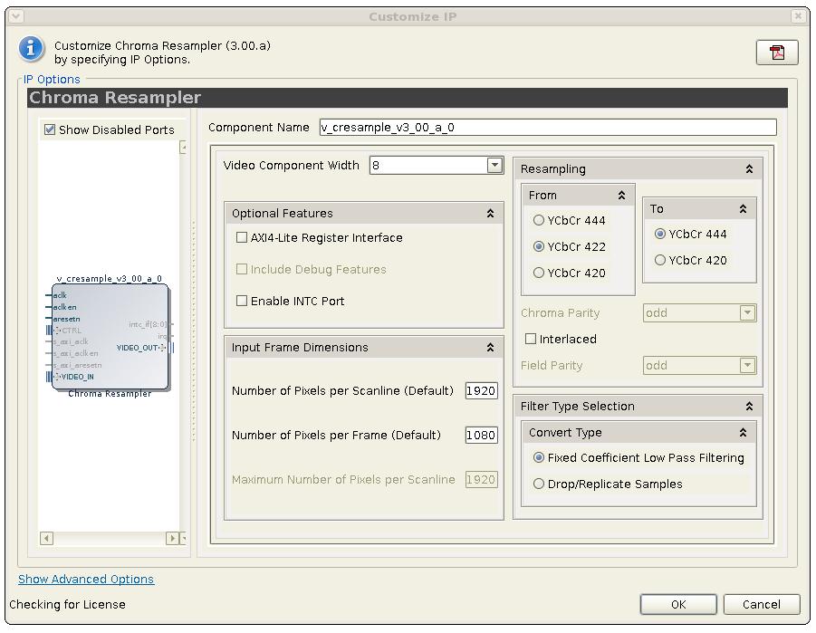 Chapter 5 Customizing and Generating the Core This chapter includes information on using Xilinx tools to customize and generate the core using Vivado tools.