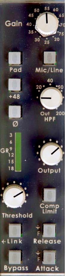 from 200Hz Gain Reduction Meter Channel Output With 11DB of Gain Compressor Threshold Stereo Link