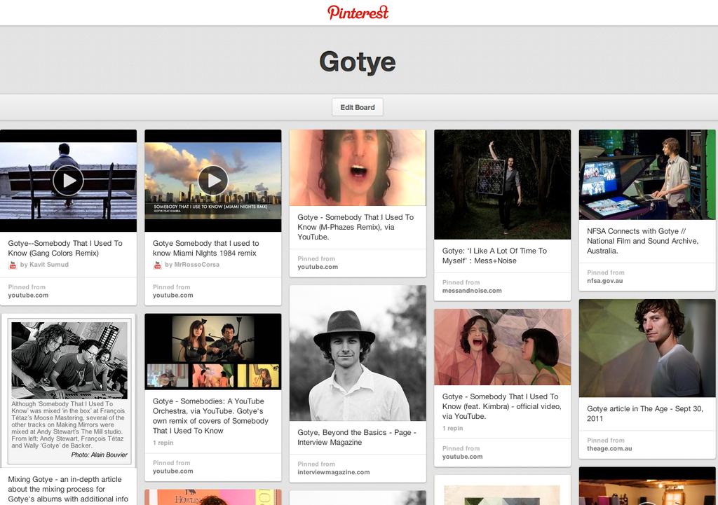 Gotye links on Pinterest http://pinterest.com/katiewardrobe/gotye/ Places to find stems CCMixter http://ccmixter.org/ Google remix competitions, stems, or remixing.