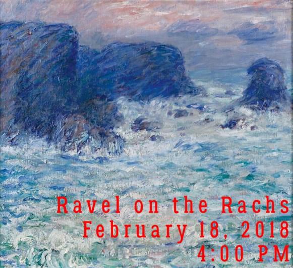 Ravel on the Rachs Sunday, February 18, 2018 "Ravel on the Rachs" duo piano and organ concert will feature Andrew Galuska and Rochelle Sallee playing fabulous original and