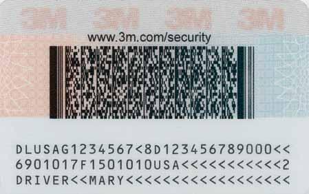 3M Security Systems ID Card BACK OF CARD SECURITY
