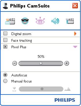 6.3.3 Pixel Plus This option enables Philips patented Pixel Plus technology and helps you to enhance the image and video quality of the WebCam, giving you natural-looking, razor sharp pictures with