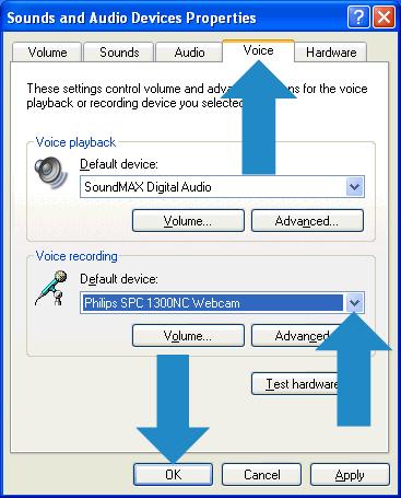 6 Set the Philips WebCam or the connected headset as default device for Voice recording. 7 Click OK to save your settings. 6 7 8 Adjust the gamma value of the displayed image or video.